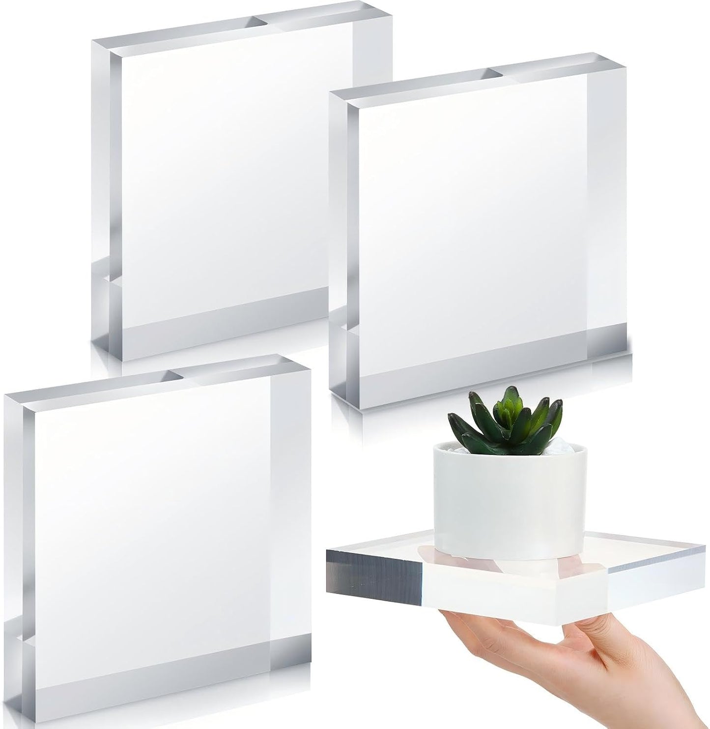 Clear 6 x 6 inch acrylic photo block