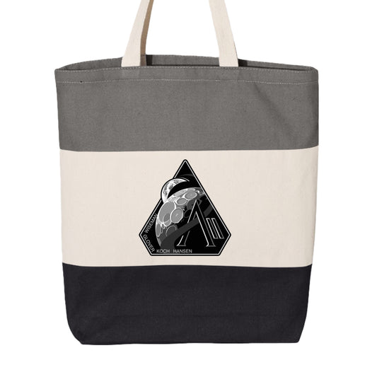 Artemis II tote bag with mission-inspired lunar design