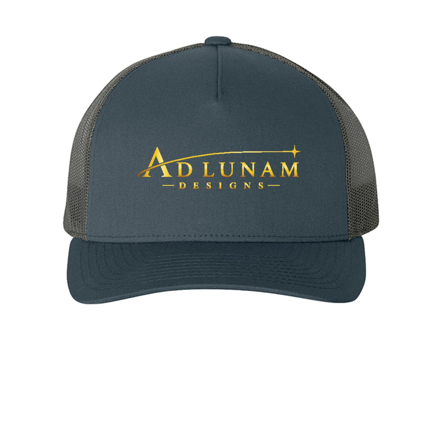 Ad Lunam Designs trucker cap in navy, front view
