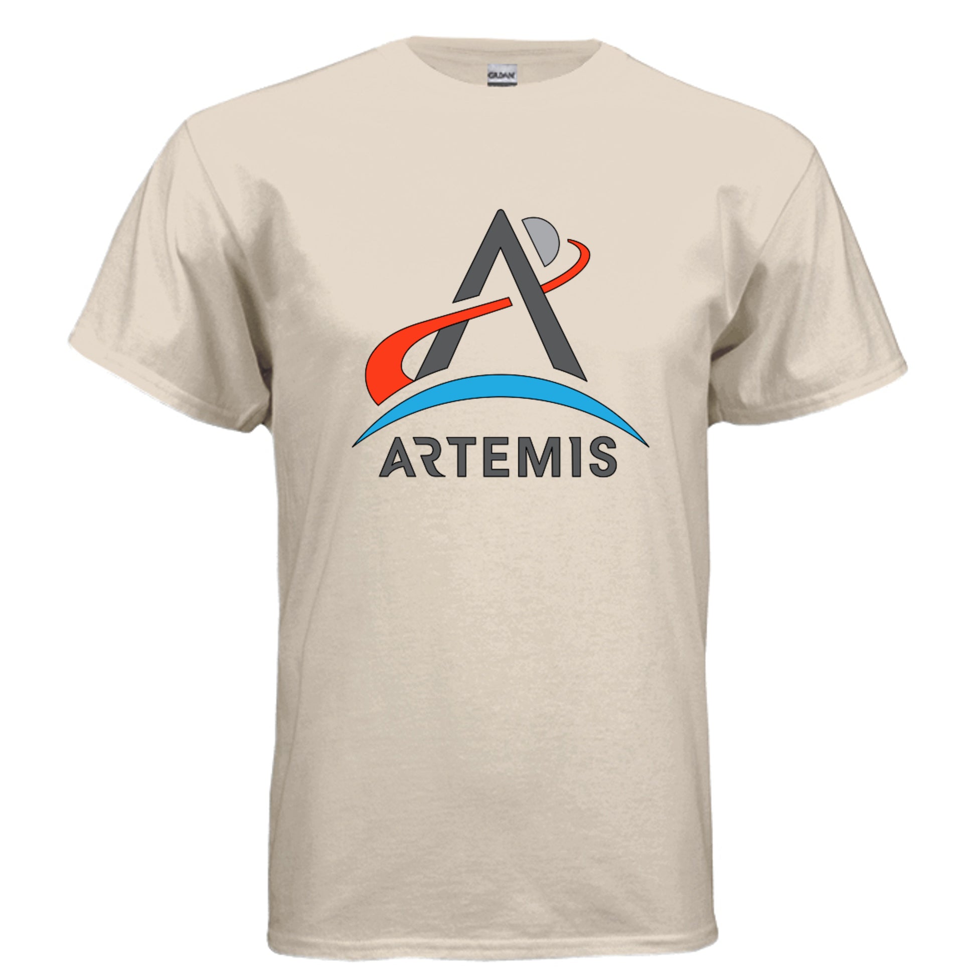 NASA Artemis T-shirt in sand, front view