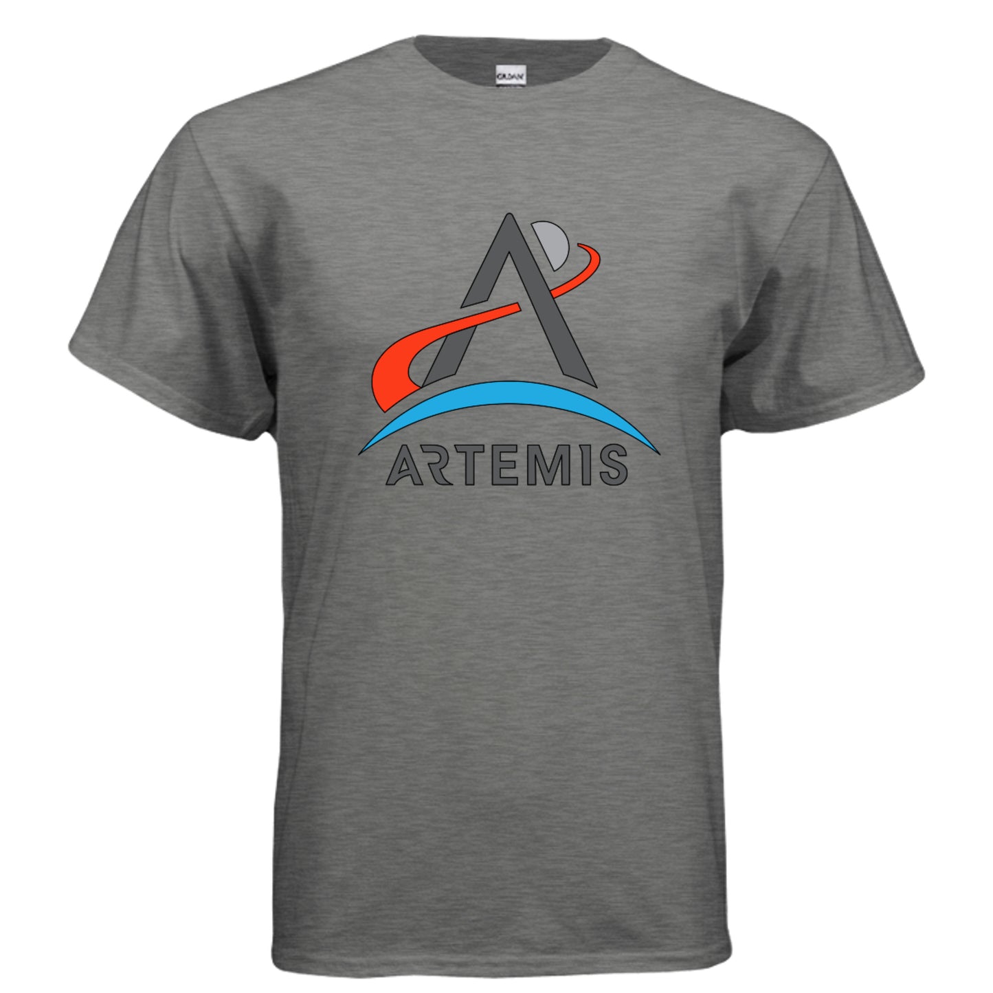 NASA Artemis T-shirt in graphite heather, front view