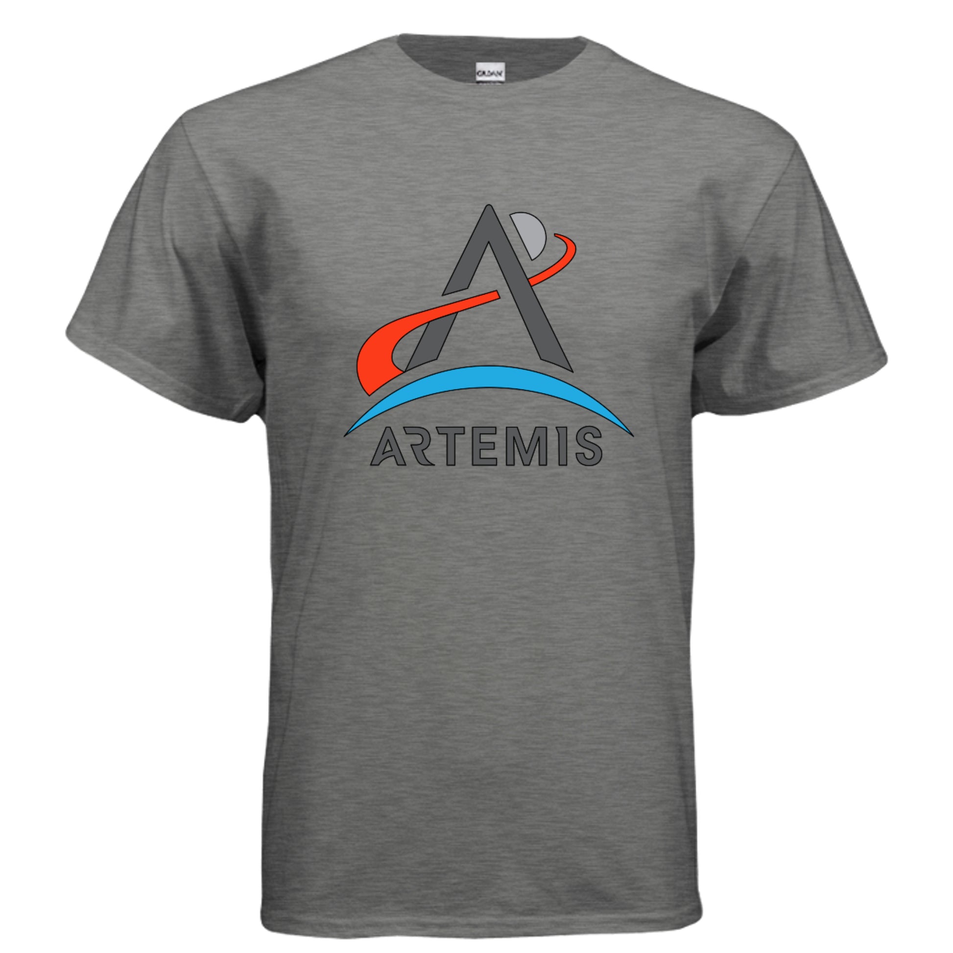 NASA Artemis T-shirt in graphite heather, front view